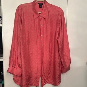 Pink polka dot blouse